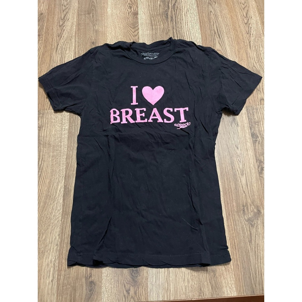 Speedo Shirt, Women's Size Medium, Black, I LOVE BREAST